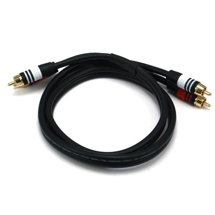 Monoprice 3ft Premium 2 RCA Plug/2 RCA Plug M/M 22AWG Cable - Black