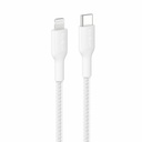 Belkin BoostCharge Pro USB-C Braided Cable with Lightning Connector, 3.3ft/1m, White