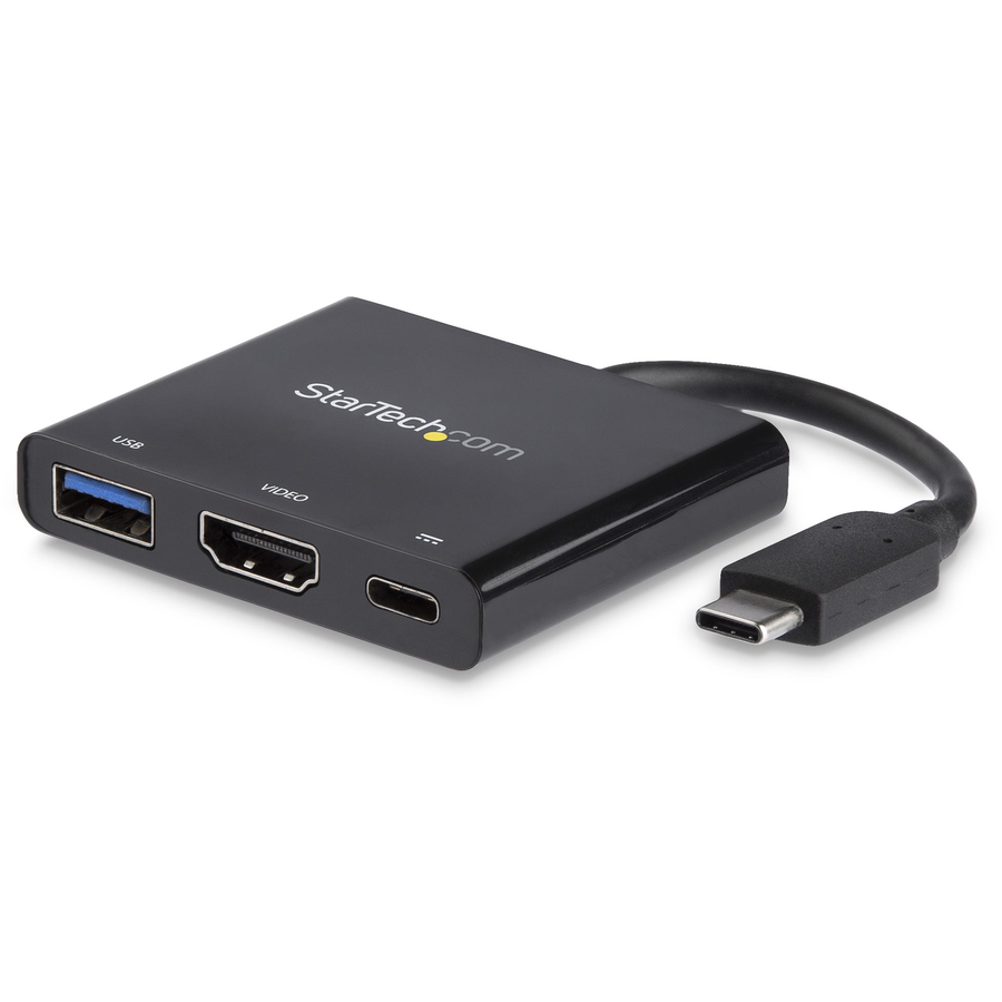 StarTech USB C Multiport Adapter with HDMI 4K & 1x USB 3.0 - PD - Mac & Windows - USB Type C All in One Video Adapter