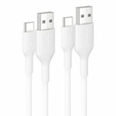 Belkin USB-A to USB-C Cable 15W, 3.3ft/1m, White, 2-pack