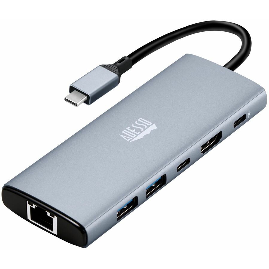 Adesso AUH-4035 7 in 1 Docking Station, Supports USB C to x1 4K HDMI, 3x USB-A 3.2, 1x PD, 1x Micro SD, 1x SD Card