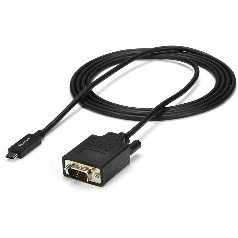 StarTech 6ft/2m USB C to VGA Cable - 1920x1200/1080p USB Type C DP Alt Mode to VGA Video Monitor Adapter Cable -Works w/ Thunderbolt 3