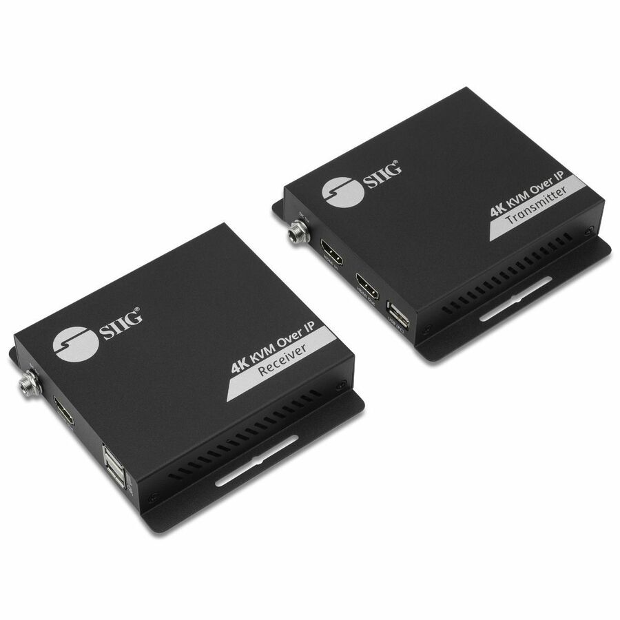 SIIG HDMI 4K30Hz KVM Over IP Extender - 120m(394ft) - Over IP KVM Extender - One to Many - HDMI Loop-out - Downscaler - Low-latency