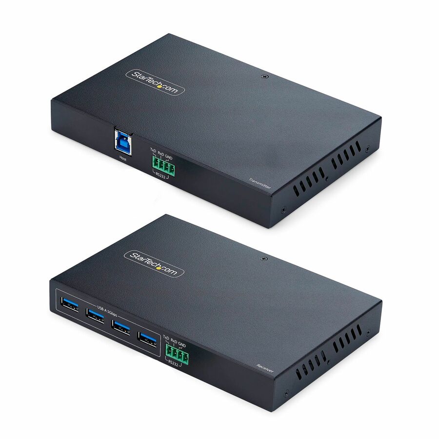 StarTech 4-Port USB 3.0 Extender over Ethernet up to 330ft via Cat6a/Cat7/Cat8 RJ45, Extension Adapter for Remote USB Devices, TAA