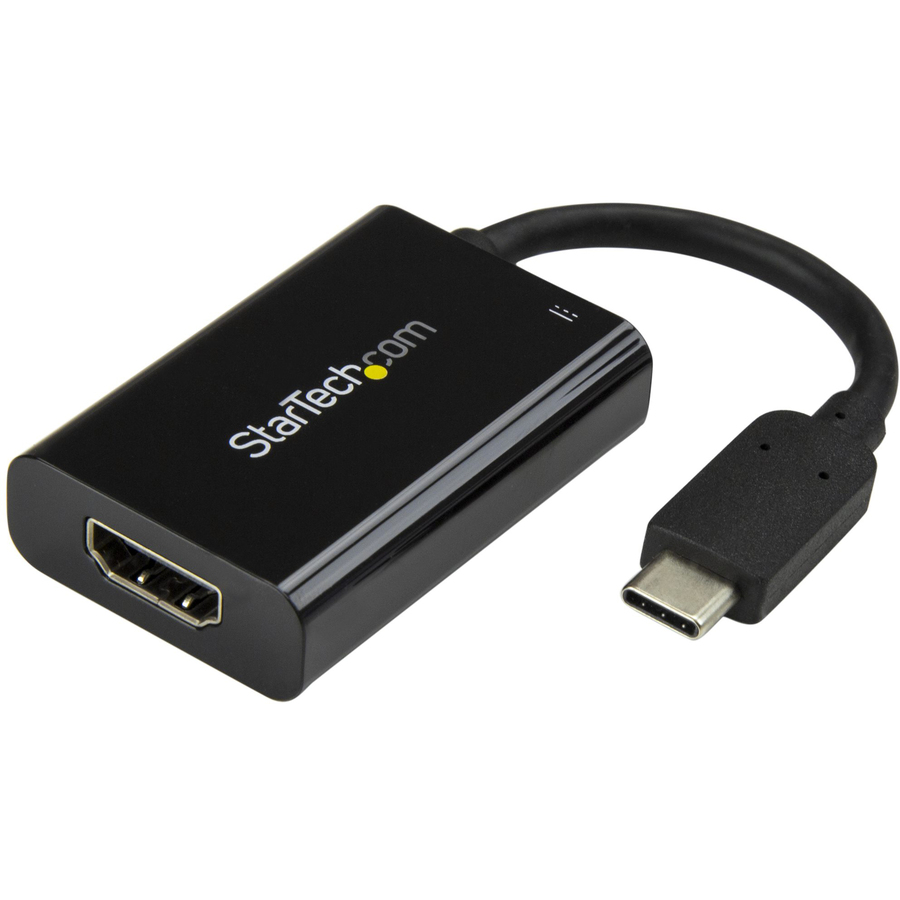 StarTech USB C to HDMI 2.0 Adapter 4K 60Hz with 60W Power Delivery Pass-Through Charging - USB Type-C to HDMI Video Converter - Black