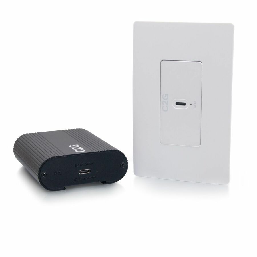 C2G Superbooster 1-Port USB over Cat6a Wall Plate to Box Extender Kit - USB 3.2 Gen1 (5Gbps)