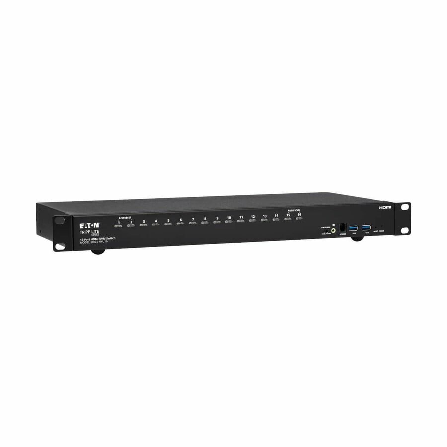 Tripp Lite by Eaton 16-Port 4K HDMI/USB KVM Switch - 4K 60 Hz Video/Audio, USB Peripheral Sharing, 1U Rack-Mount