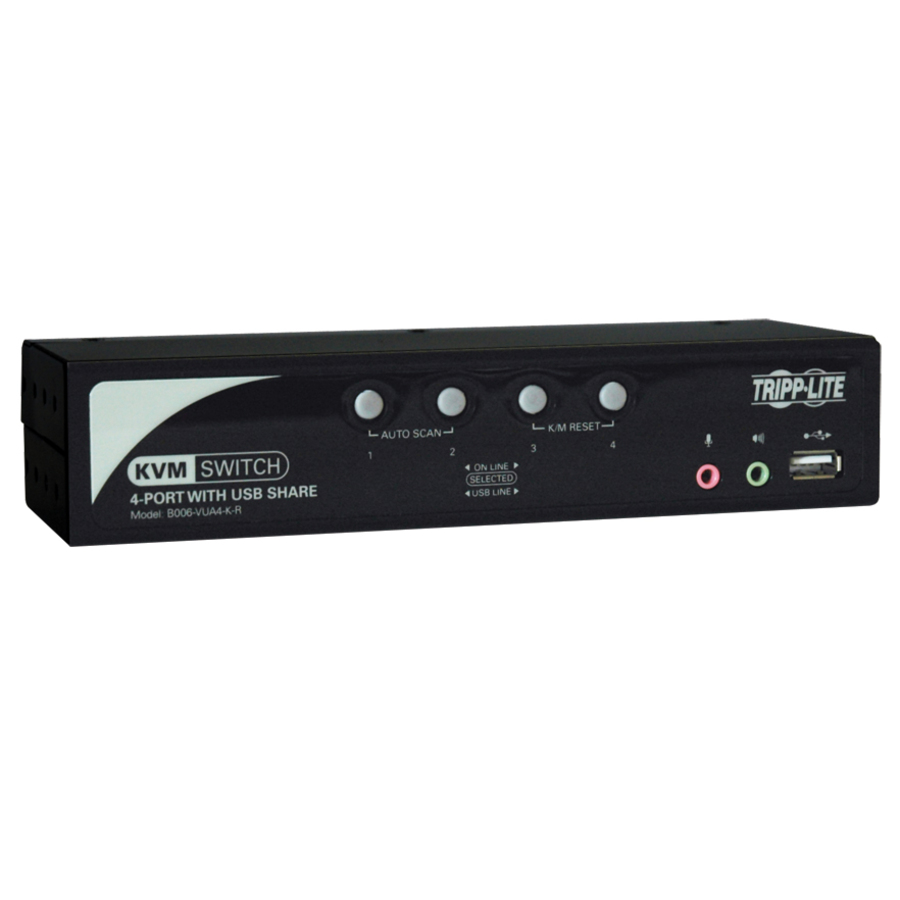 Eaton Tripp Lite Series 4-Port KVM Switch with Audio, OSD and Peripheral Sharing
