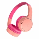 Belkin Wireless Bluetooth On-Ear Headphones for Kids w/ Mic - 85dB Limit - w/ USB-C Cable - Headset - Pink