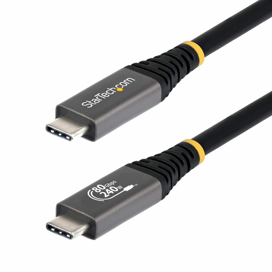 StarTech 5ft (1.5m) USB4 Cable, 80Gbps, USB-IF Certified USB-C Cable, 240W, 8K 120Hz/4K 240Hz DP2.1, Thunderbolt 4 Compatible, Black