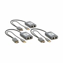 Tripp Lite by Eaton 2-Port DisplayPort over Cat6 Extender Kit, Pigtail Transmitter/2x Receivers, 4K 60 Hz, HDR, 4:4:4, 230 ft. (70.1 m), TAA