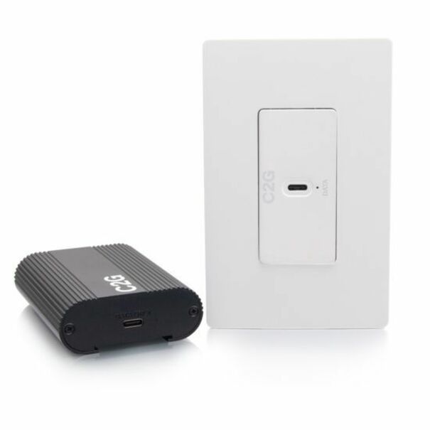 C2G Superbooster® USB Camera Extender Over Cat Single Gang Wall Plate to Box Kit