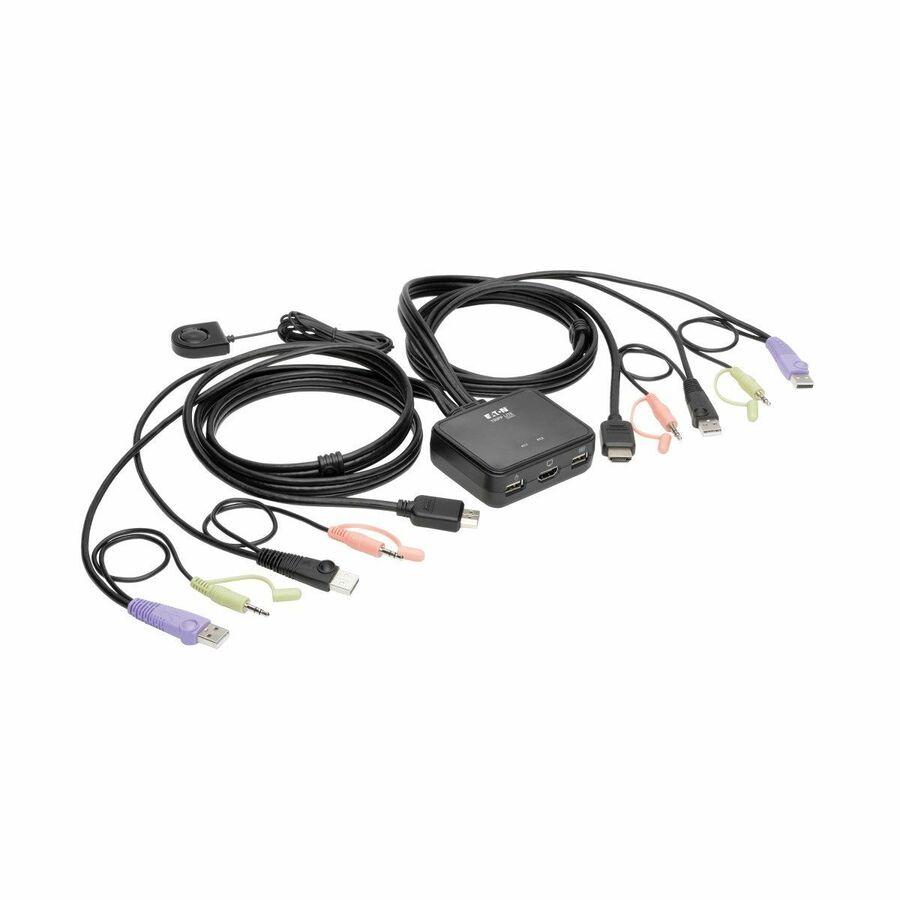 Eaton Tripp Lite Series 2-Port USB/HD Cable KVM Switch with Audio/Video, Cables and USB Peripheral Sharing