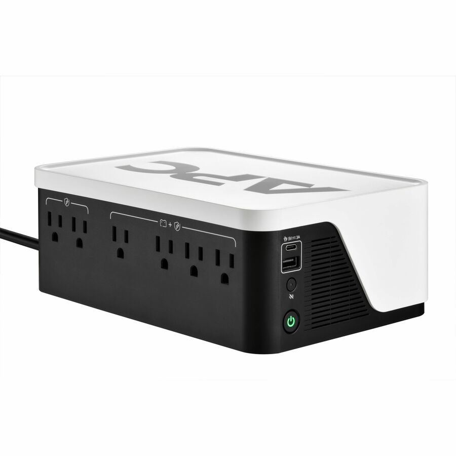 APC Back-UPS, 500VA/300W, Floor/Wall Mount, 120V, 6x NEMA 5-15R outlets, USB Type A + C Ports, Battery is not user replaceable