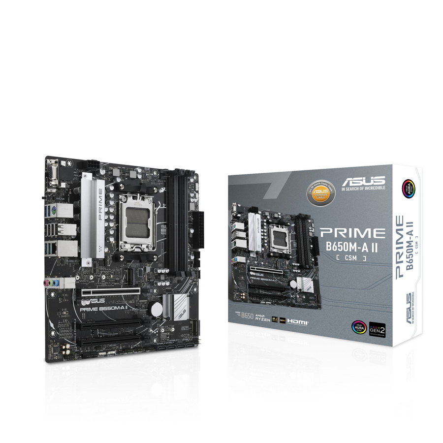 Asus Prime B650M-A II-CSM Gaming Desktop Motherboard - AMD B650 Chipset - Socket AM5 - Micro ATX