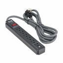 Eaton Tripp Lite Series Protect It! 6-Outlet Surge Protector - 5-15R Outlets, 1200 Joules, 20 ft. (6.1 m) Braided Cord, Black