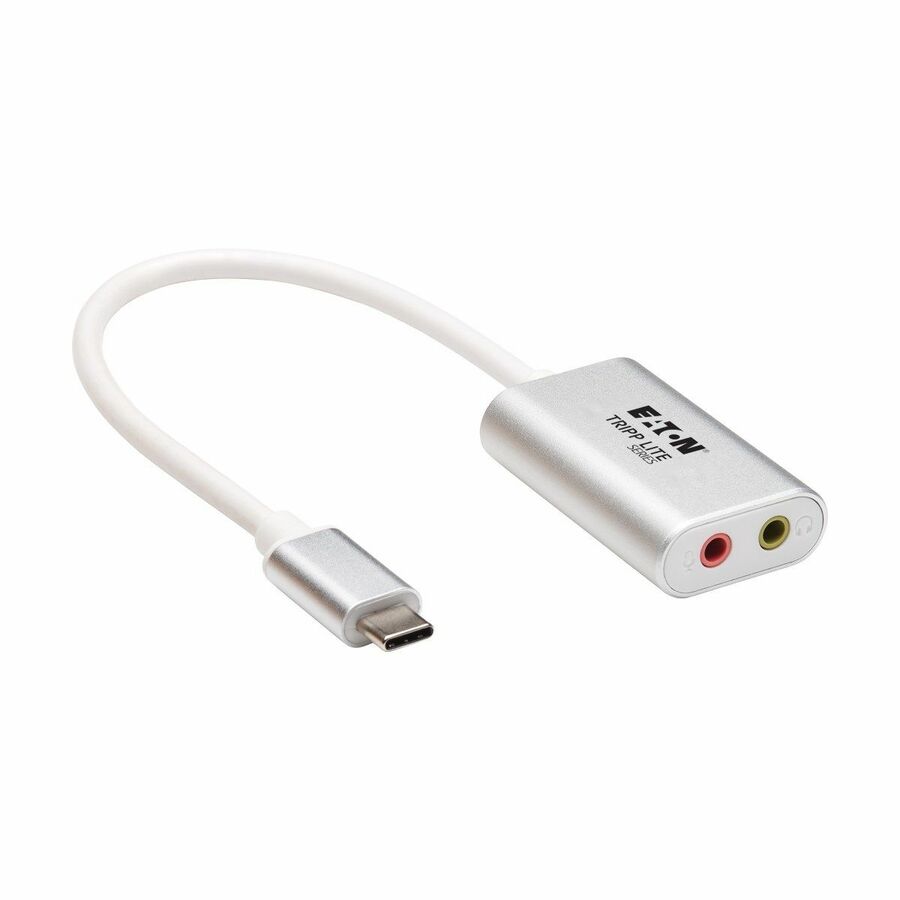 Eaton Tripp Lite Series 2-Port USB-C to 3.5 mm Stereo Audio Adapter - USB 2.0, Silver