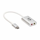 Eaton Tripp Lite Series 2-Port USB-C to 3.5 mm Stereo Audio Adapter - USB 2.0, Silver