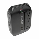 Eaton Tripp Lite Series Protect It! 6-Outlet Surge Protector with 3 Rotatable Outlets - Direct Plug-In, 1200 Joules, 2 USB Ports