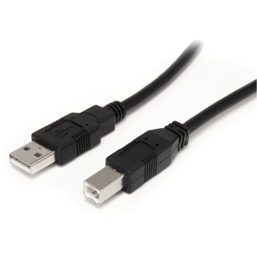 StarTech 9 m / 30 ft Active USB A to B Cable - M/M - Black USB 2.0 A to B Cord - Printer Cable - Extension USB Cable (USB2HAB30AC)
