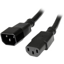 StarTech 6ft (1.8m) Heavy Duty Extension Cord, IEC C14 to IEC C13 Black Extension Cord, 15A 125V, 14AWG, Heavy Gauge Power Cable