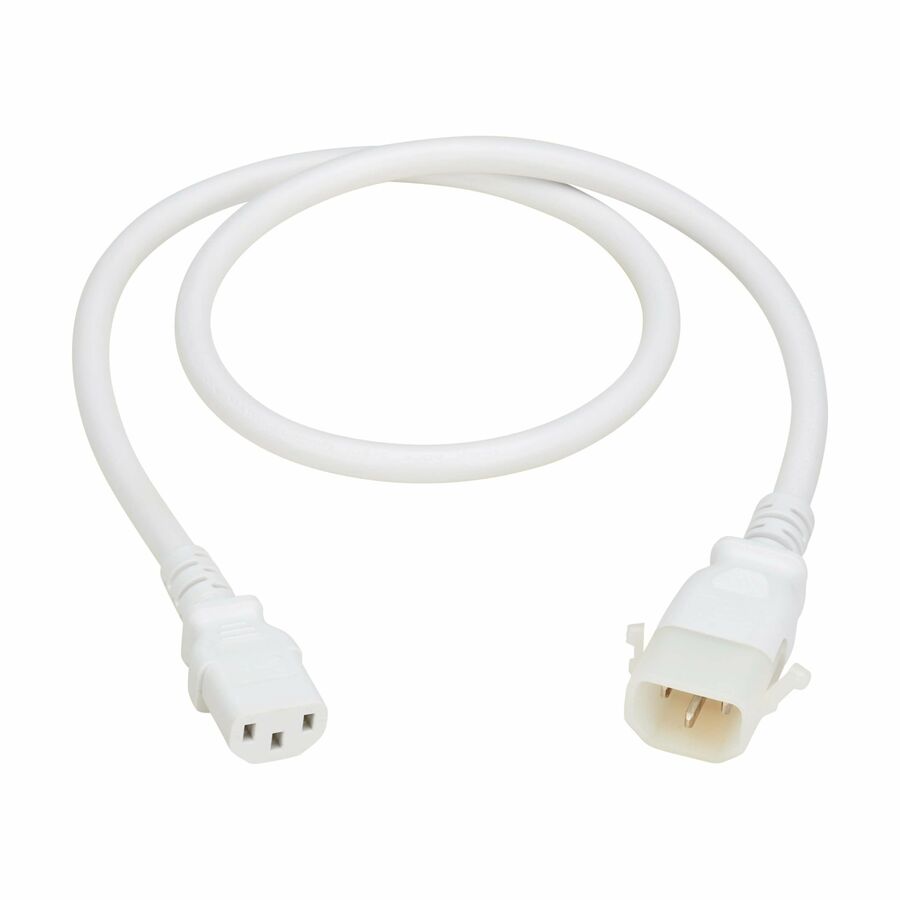 Eaton Tripp Lite Series PDU Power Cords, C13 to P-Lock C14 - Heavy-Duty, 15A, 250V, 14 AWG, 3 ft. (0.9 m), White, 6 Pack