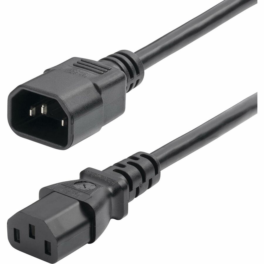 StarTech 2ft (60cm) Power Extension Cord, IEC 60320 C14 to C13 PDU Power Cord, 10A 250V, 18AWG, UL Listed, TAA