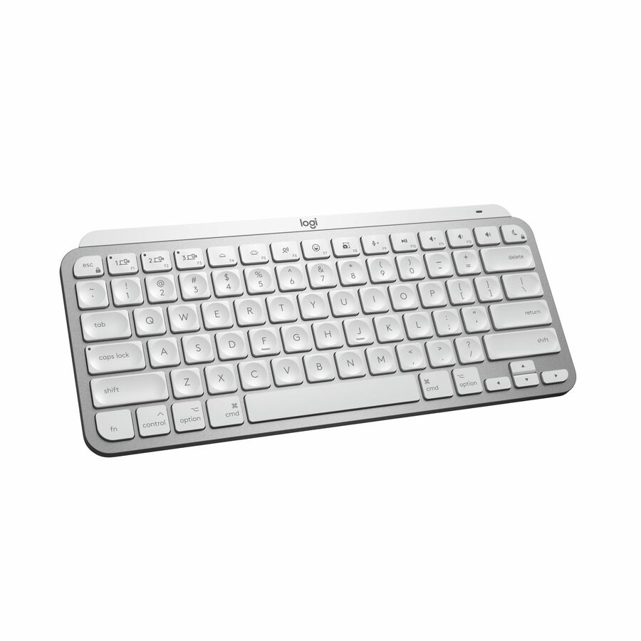 Logitech MX Keys Mini for Mac Minimalist Wireless Illuminated Keyboard, Bluetooth, Backlit Keys, USB-C, Metal Build, Pale Grey
