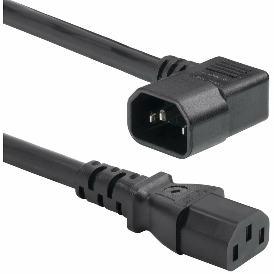 StarTech 6ft (1.8m) Heavy Duty Power Cord, Right Angle IEC 60320 C14 to C13, 15A 250V, 14AWG, UL Listed, TAA