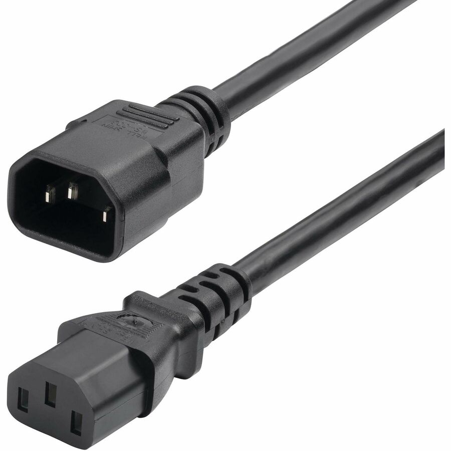 StarTech 6ft (1.8m) Power Extension Cord, IEC 60320 C14 to C13 PDU Power Cord, 13A 250V, 16AWG, UL Listed, TAA