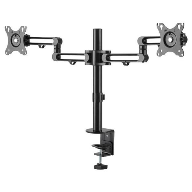 StarTech Desk Mount Dual Monitor Arm, Ergonomic VESA Compatible Mount for up to 32" (17.6lb/8kg) Displays, Desk/C-Clamp, Articulating