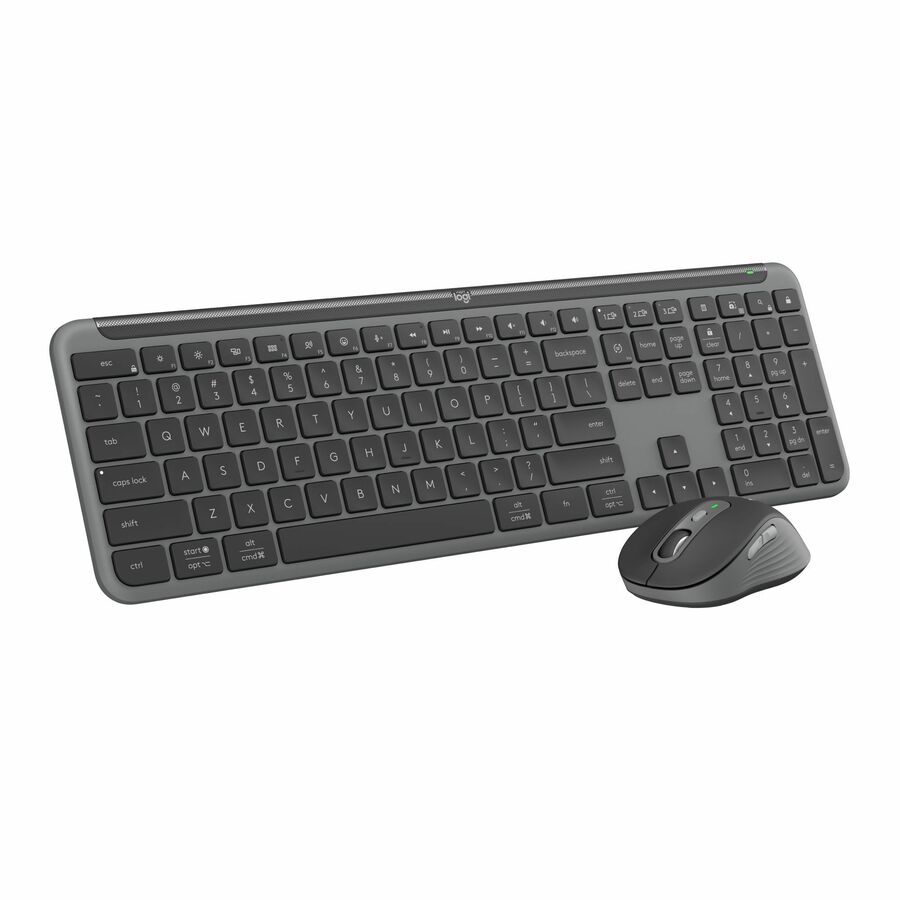 Logitech MK955 Signature Slim Wireless Keyboard and Mouse Combo, For Larger Hands, Quiet Typing and Clicking, Graphite