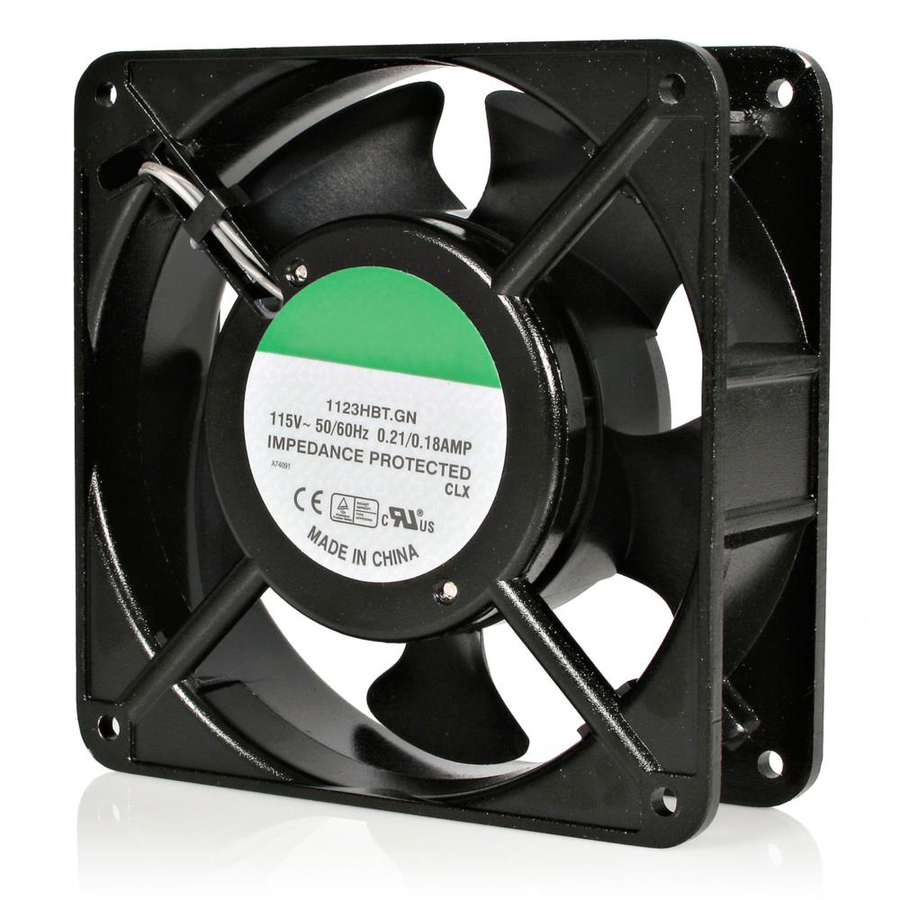 StarTech 120mm Axial Rack Muffin Fan for Server Cabinet, 115V, AC Cooling, Low Noise & Quiet PC Computer Case Fan