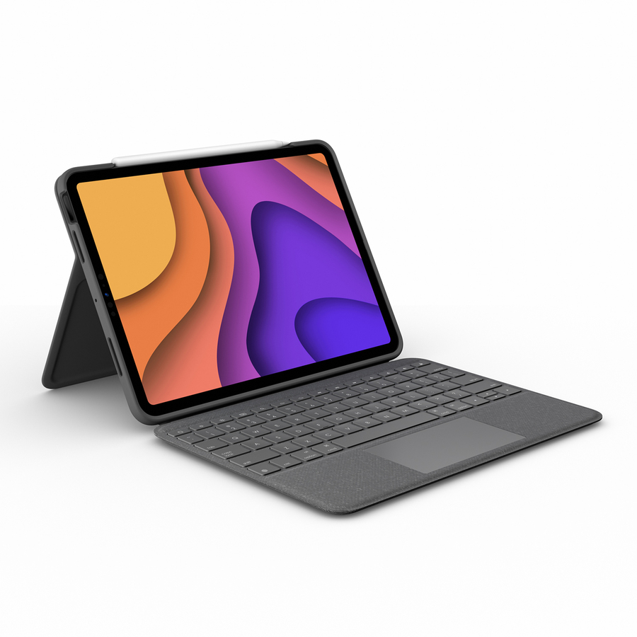 Logitech Folio Touch iPad Keyboard Case with Trackpad and Smart Connector for iPad Air 11-inch (M2 & M3), iPad Air (4th & 5th gen) - Oxford Gray