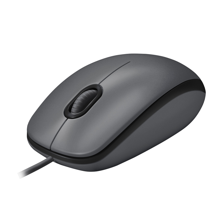 Logitech M100 Wired USB Mouse, 3-Buttons,1000 DPI Optical Tracking, Ambidextrous, Compatible with PC, Mac, Laptop (Gray)