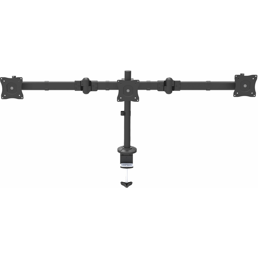 StarTech Desk Mount Triple Monitor Arm, 3 VESA 27" (17.6lb/8kg) Displays, Ergonomic Height Adjustable Articulating Pole Mount