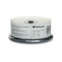 Verbatim BD-R DL 50GB 8X, White Label, DataLife+, White Thermal Hub Printable, Hard Coat, 25PK Spindle
