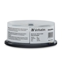 Verbatim BD-R DL 50GB 8X, White Label, DataLife+, White InkJet Hub Printable, 25PK Spindle
