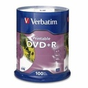 Verbatim DVD+R 4.7GB 16X White Inkjet Printable - 100pk Spindle