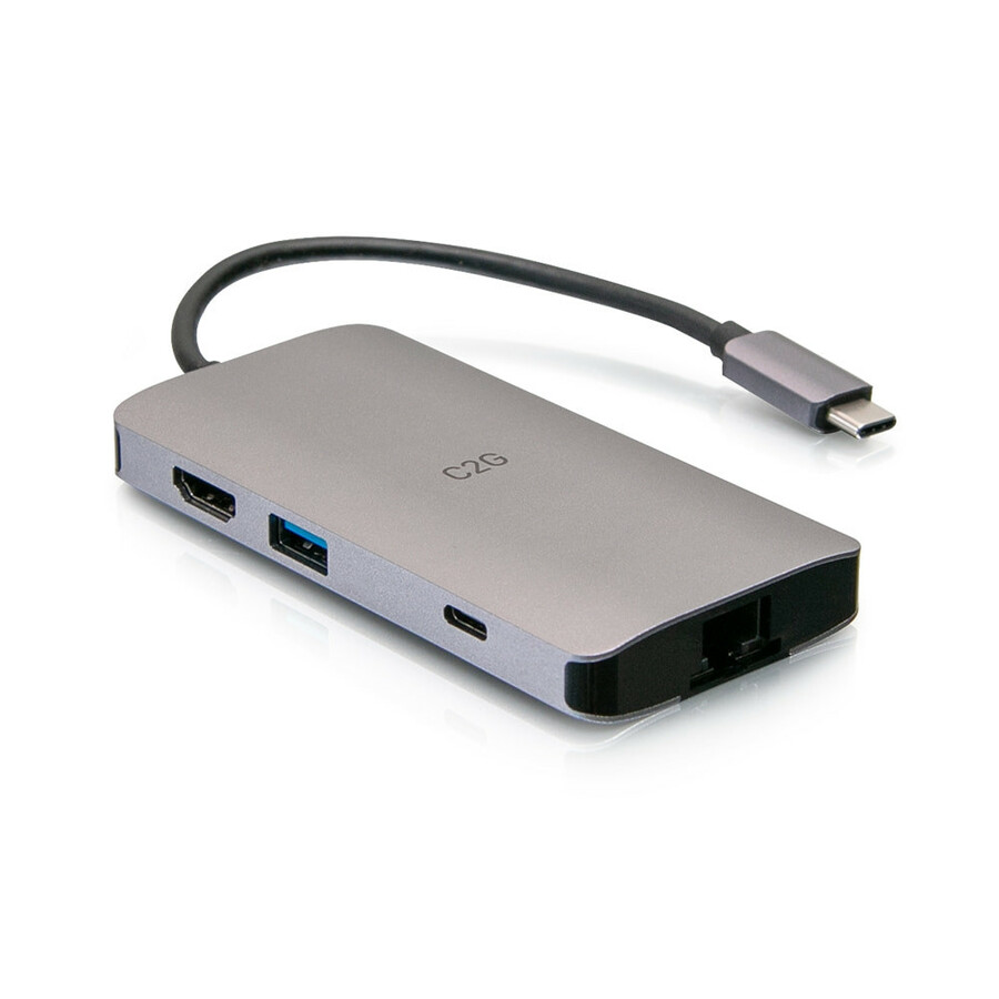 C2G USB C Dock with HDMI, USB, Ethernet, SD, USB C & Power up to 100W