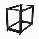 StarTech 4-Post 15U Mobile Open Frame Server Rack, 19" Network Rack with Casters, Rolling Rack for Computer/AV/Data/IT Equipment