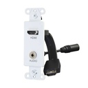 C2G Decorative Wall Plate with HDMI Pigtail and 3.5mm White