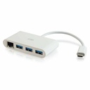 C2G USB C Hub with Ethernet - 3-Port USB Hub
