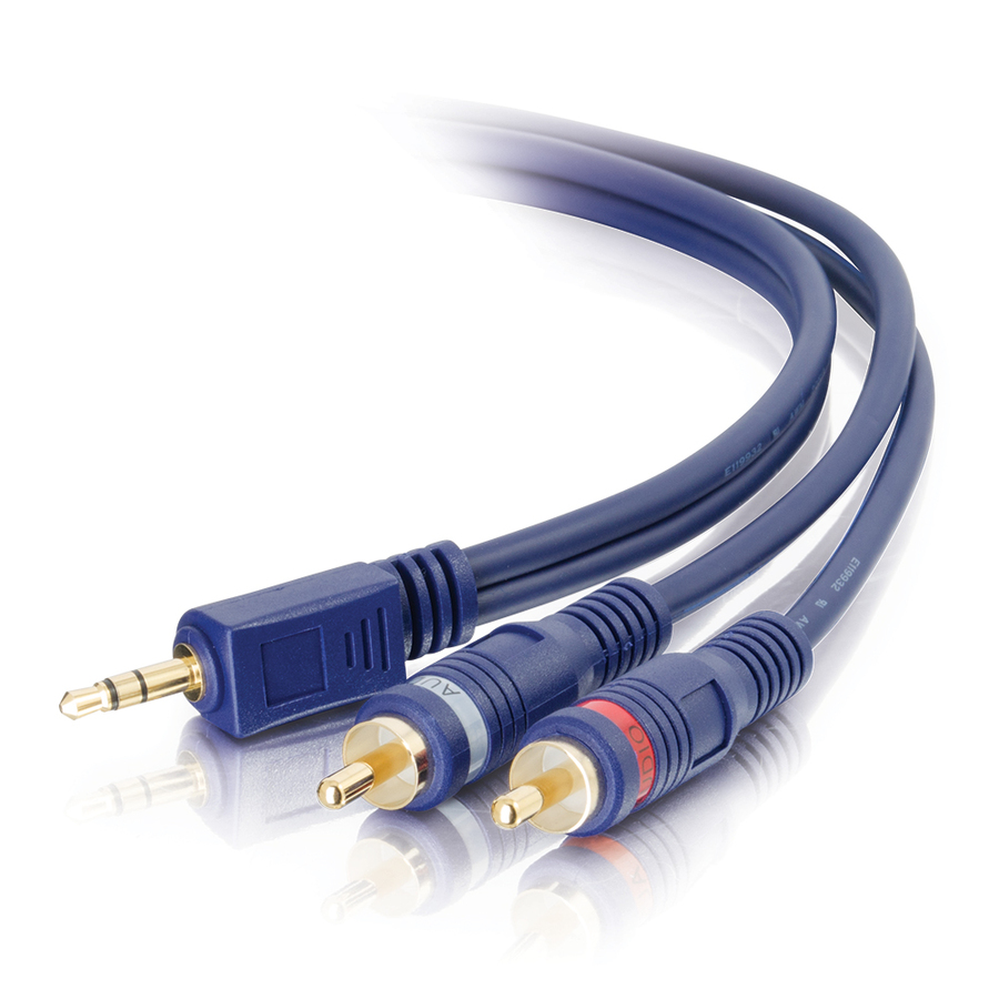 C2G 25ft Velocity One 3.5mm Stereo Male to Two RCA Stereo Male Y-Cable