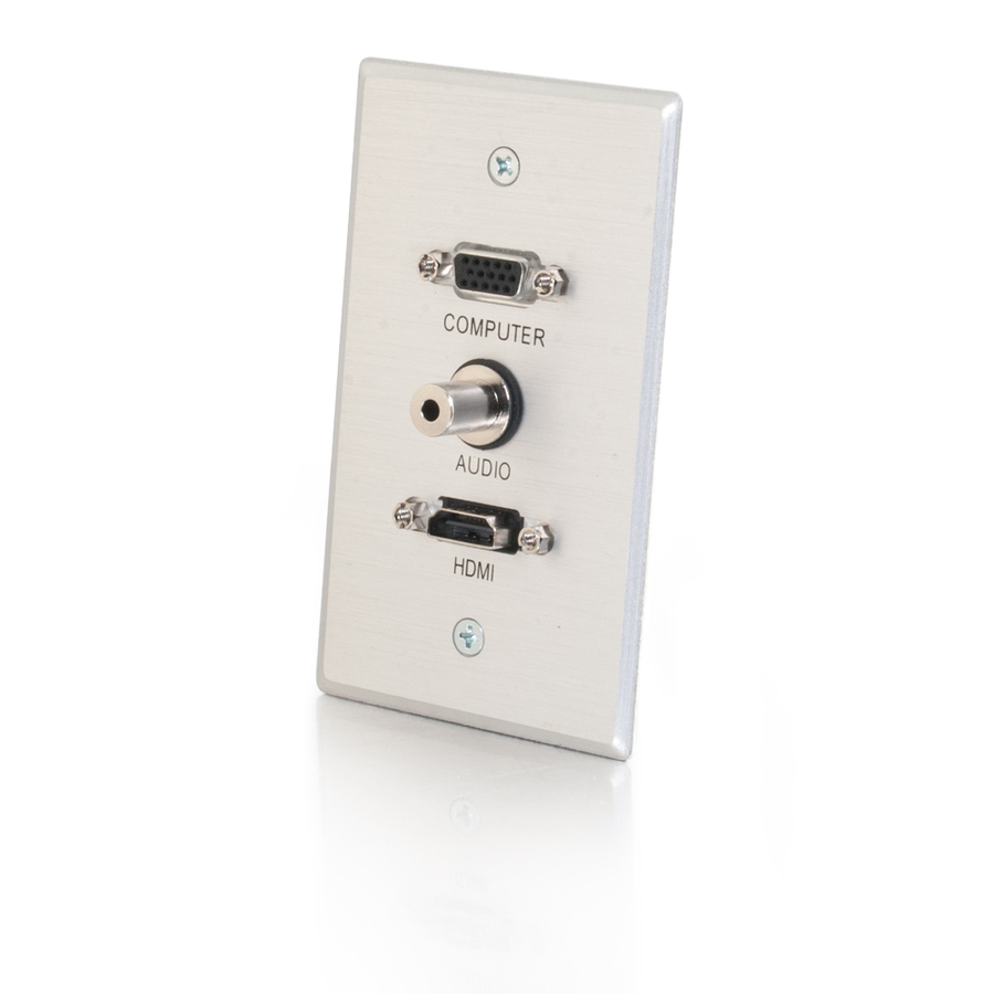 C2G HDMI, VGA and 3.5mm Audio Pass Through Wall Plate Single Gang Brushed Aluminum