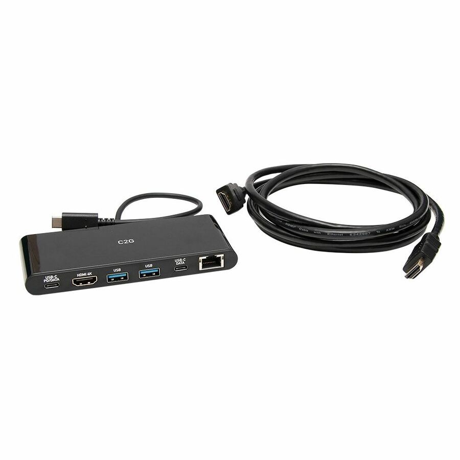 C2G USB-C 6-in-1 Mini Docking Station Bundle for Laptops