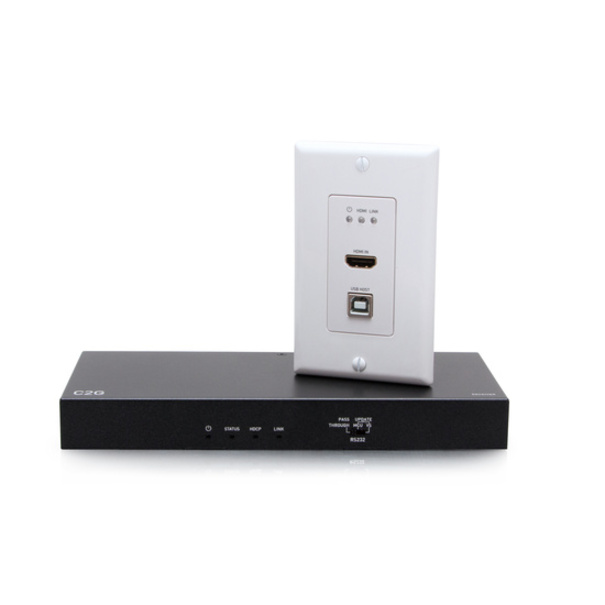 C2G 4K HDMI HDBaseT + USB and RS232 Wall Plate Transmitter to Receiver