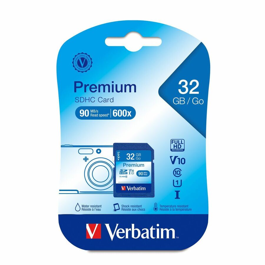 Verbatim 32GB Premium SDHC Memory Card, UHS-I Class 10