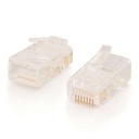C2G RJ45 Cat5E Modular Plug for Round Stranded Cable Multipack (100-Pack)
