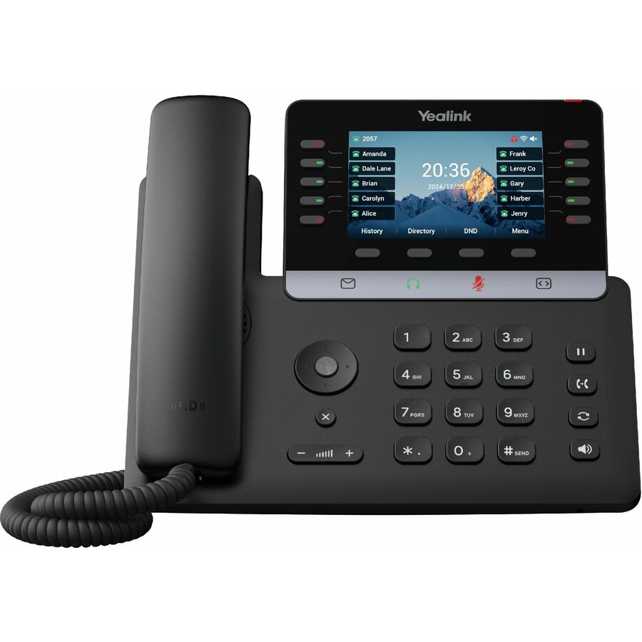 Yealink T74U IP Phone - Corded - Corded - 10 Multiple Conferencing - Wall Mountable, Stand Mountable - Black